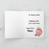 Ich liebe dich sehr Erdbeere im Wasserfarbstil Karte (Innenseite)