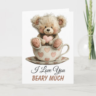Ich liebe dich sehr in Tasse Postkarte