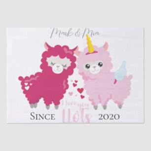 Ich liebe dich sehr Lama personalisiertes Geschenk Seidenpapier