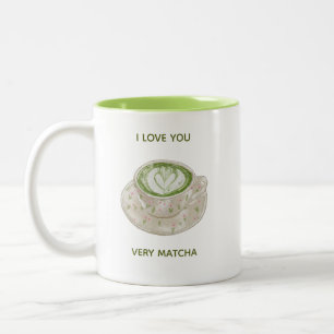 Ich liebe dich sehr Matcha Zweifarbige Tasse