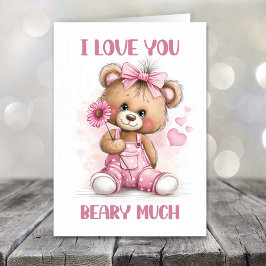 Ich liebe dich sehr Teddybär Valentinstag Feiertagskarte