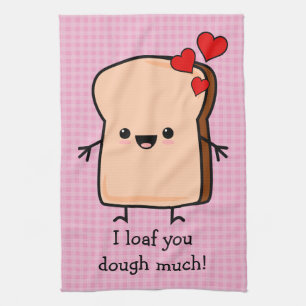 Ich liebe dich sehr Toast Brot  Geschirrtuch