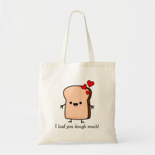Ich liebe dich sehr Toast Brot  Tragetasche