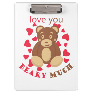 Ich liebe dich sehr zum Valentinstag Klemmbrett