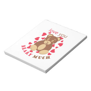 Ich liebe dich sehr zum Valentinstag Notizblock