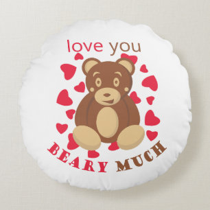 Ich liebe dich sehr zum Valentinstag Rundes Kissen