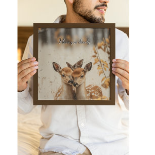 Ich liebe dich sehr Zwillingskitze Wald Wandbild Poster