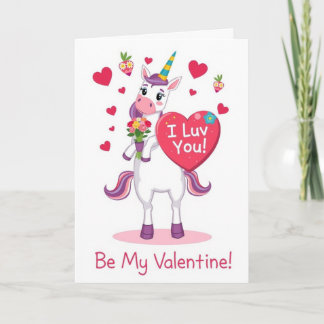 Ich liebe Dich! Sei mein Valentinstag! Einhorn-Gru Feiertagskarte