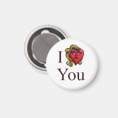 Ich liebe dich sie Herz Magnet (Vorderseite/Rückseite)