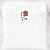 Ich liebe dich sie Herz Quadratischer Aufkleber (Tasche)