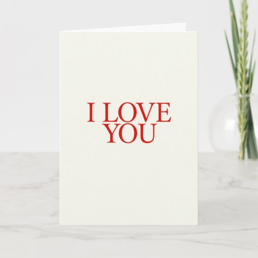 Ich liebe dich Simple Serif Karte (Vorderseite)