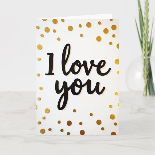 Ich liebe dich Skript Gold Akzent Karte (Vorderseite)