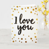 Ich liebe dich Skript Gold Akzent Karte (Gelbe Blume)