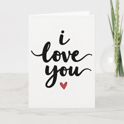 Ich liebe dich Skript Rote Herz Karte (Vorderseite)