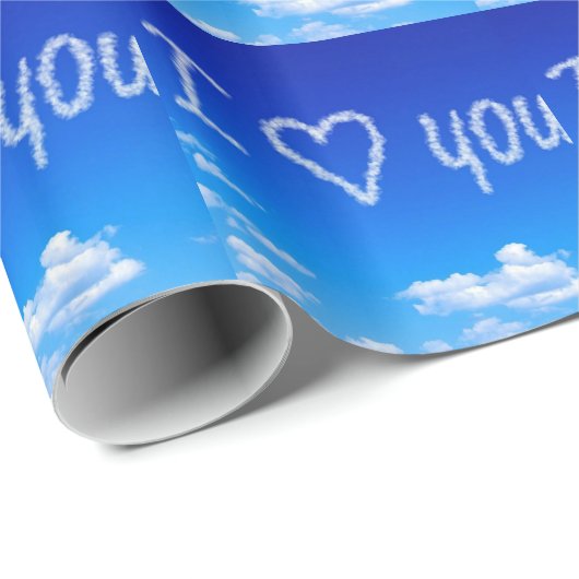 Ich Liebe dich, Skywriting Geschenkpapier (Rolleneckpunkt)