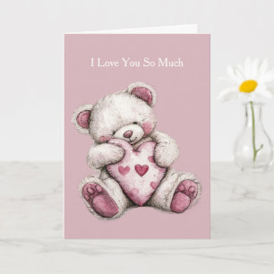 Ich liebe dich so sehr Herzen Teddybär Karte