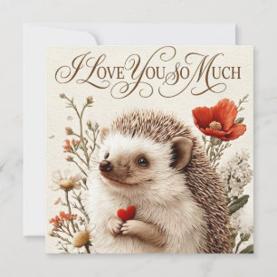 Ich liebe dich so sehr: Igel-Herz-Design Feiertagskarte