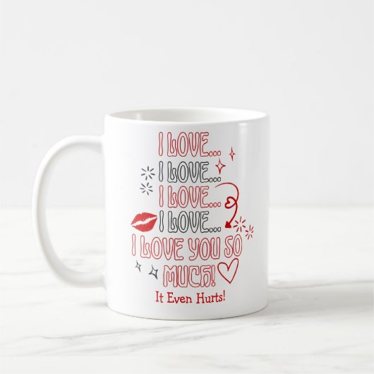 Ich liebe dich so sehr Notiz Romantischer Valentin Kaffeetasse (Links)