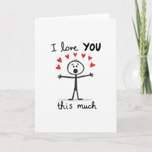 Ich liebe dich so sehr Stockfigur Herzen Karte