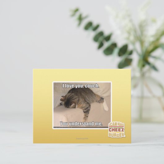 Ich Liebe dich, Sofa. Postkarte (Stehend Vorderseite)