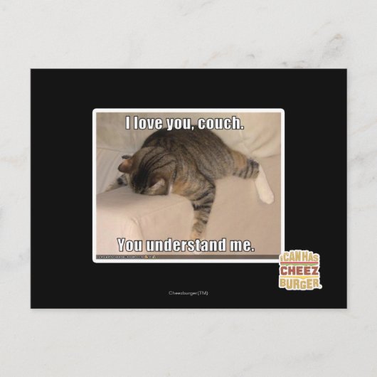 Ich Liebe dich, Sofa. Postkarte (Vorderseite)