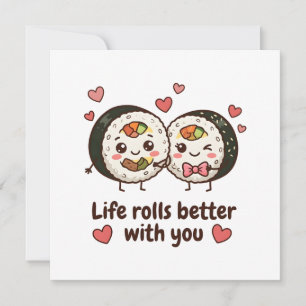 Ich liebe dich süße koreanische Kimbap Begrüßung Karte
