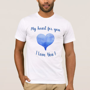Ich liebe dich süßes blaues Herz Valentinstag   T-Shirt