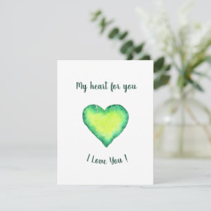 Ich liebe dich süßes grünes und blaues Herz Geburt RSVP Karte