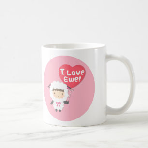 Ich liebe dich süßes Schaf Schabernack Humor Kaffeetasse