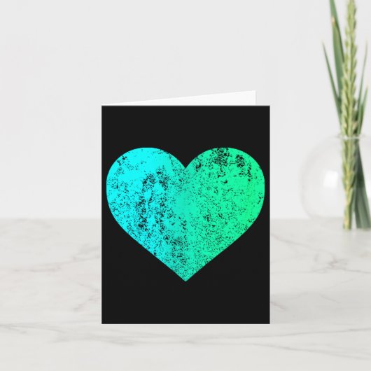 Ich liebe dich Teal Heart Distressed Valentinstag  Karte (Vorderseite)