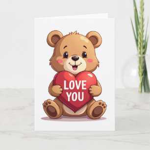 Ich liebe dich Teddybär Karte