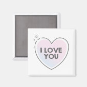 Ich liebe dich Text in süßem Herzen Magnet (Vorderseite/Rückseite)
