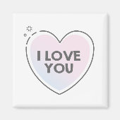 Ich liebe dich Text in süßem Herzen Magnet (Vorne)