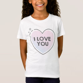 Ich liebe dich Text in süßem Herzen T-Shirt