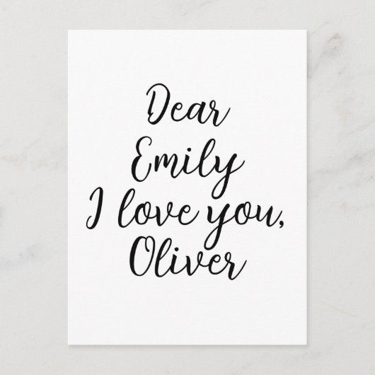 Ich liebe dich Textvorlage Postkarte (Vorderseite)