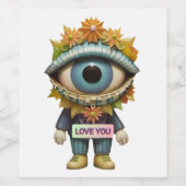 ICH LIEBE DICH-Tiny Person Design Weinetikett (Einzelnes Label)