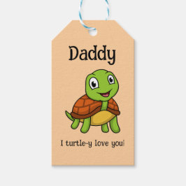 Ich liebe dich total, Daddy! Süße Schildkröte zum  Geschenkanhänger
