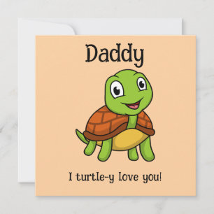 Ich liebe dich total, Daddy! Süße Schildkröte zum  Karte