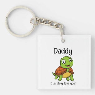 Ich liebe dich total, Daddy! Süße Schildkröte zum  Schlüsselanhänger