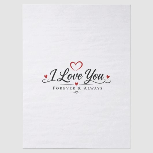 Ich liebe dich Typografie-Design Seidenpapier (Vorderseite)