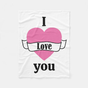 Ich liebe dich Typografie Herz Rosa Valentinstag Fleecedecke