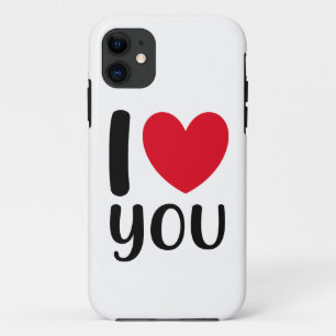 Ich liebe dich Typografie Herz Rot Schwarz Valenti Case-Mate iPhone Hülle