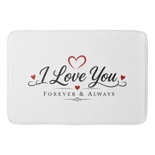 Ich liebe dich Typography Design Badematte (Vorderseite)