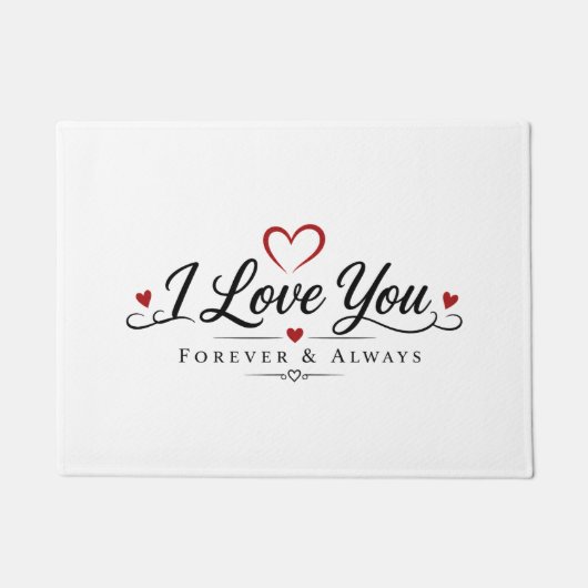 Ich liebe dich Typography Design Fußmatte (Vorderseite)