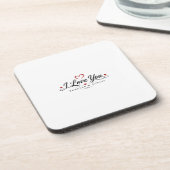 Ich liebe dich Typography Design Getränkeuntersetzer (Linke Seite)