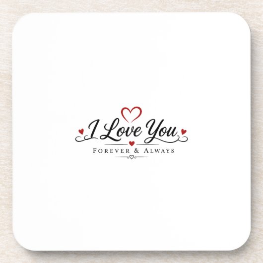 Ich liebe dich Typography Design Getränkeuntersetzer (Vorderseite)