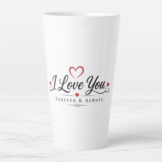 Ich liebe dich Typography Design Milchtasse (Vorderseite)