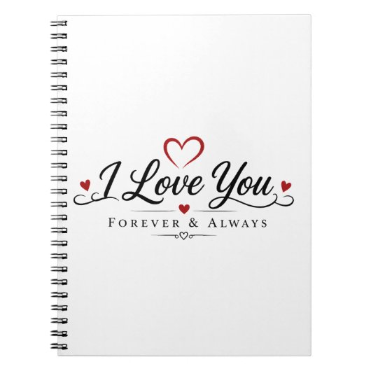 Ich liebe dich Typography Design Notizblock (Vorderseite)