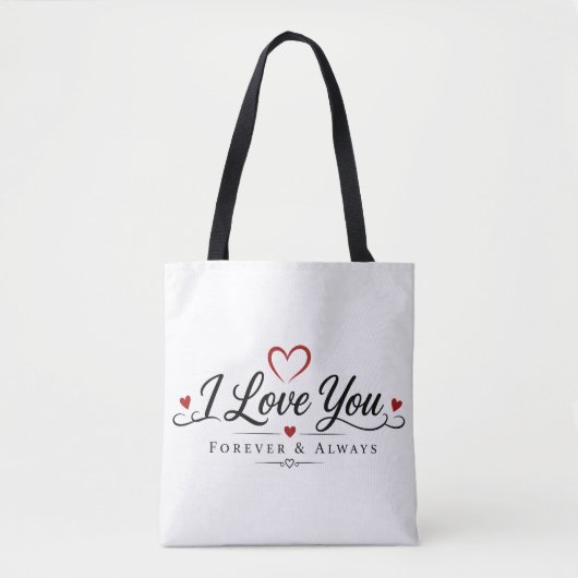 Ich liebe dich Typography Design Tasche (Vorderseite)