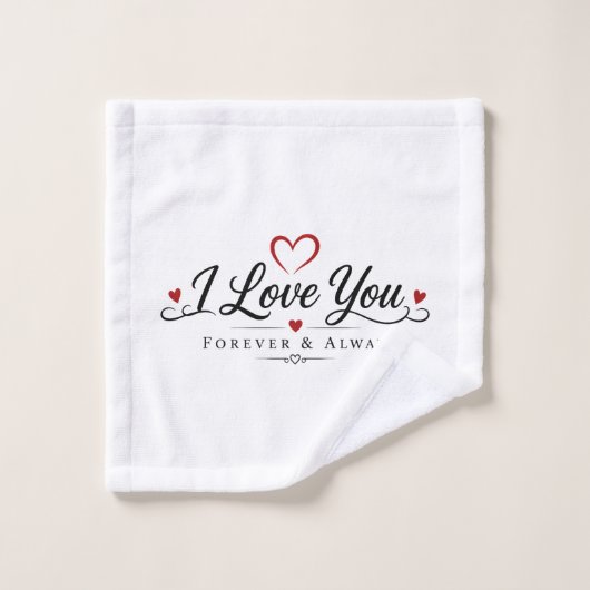 Ich liebe dich Typography Design Waschlappen (Waschlappen)